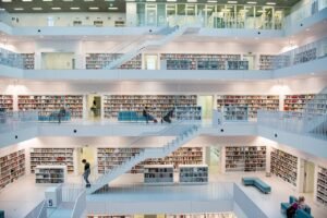 library, architecture, books, interior, interior design, stairs, bookshelves, bookcase, knowledge, reading, modern design, modern architecture, building, europe, modern, stuttgart, library, library, library, library, library, knowledge